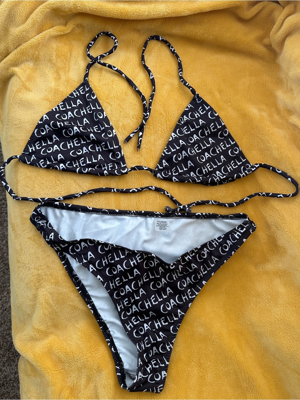 Coachella Black Logo Triangle Bikini Set